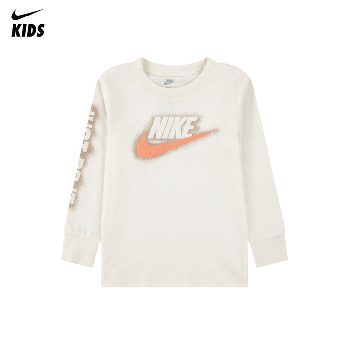 Nike Boys Powder Play Beige Long Sleeve T-Shirt (Toddler)