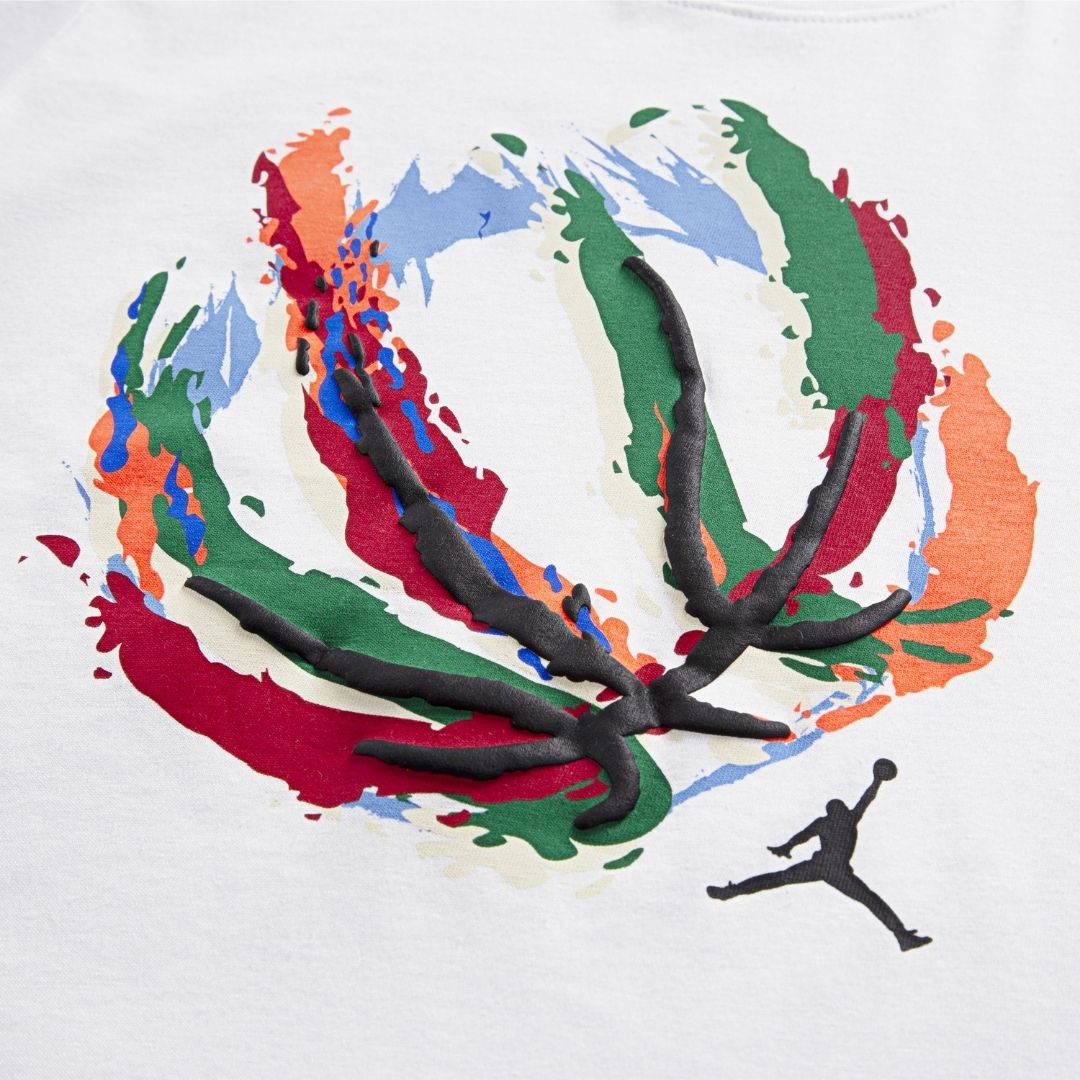Jordan Boys Basketball Fire White T-Shirt (Little Kids)