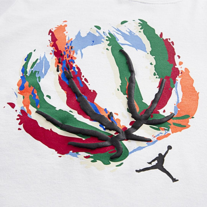 Jordan Boys Basketball Fire White T-Shirt (Little Kids)