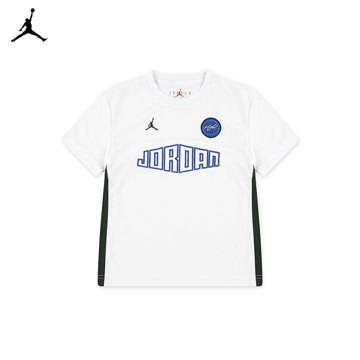 Jordan Boys Rise White T-Shirt (Little Kids)