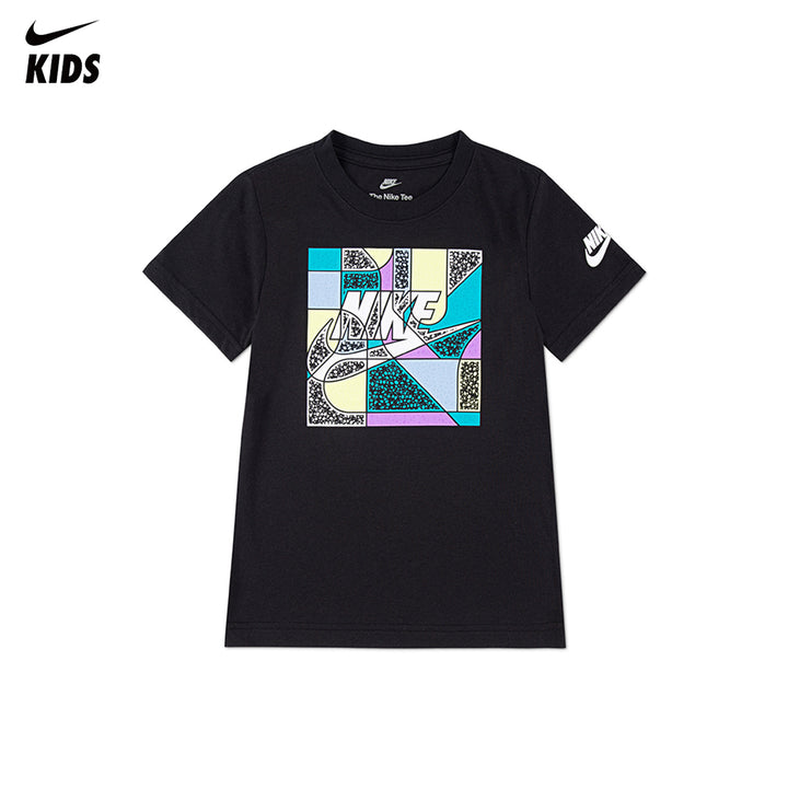 Nike Boys Futura Block Black T-Shirt (Little Kids)