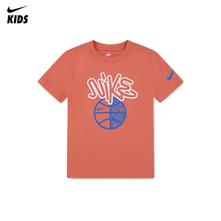 Nike Boys Basketball Handstyle Orange T-Shirt (Little Kids)