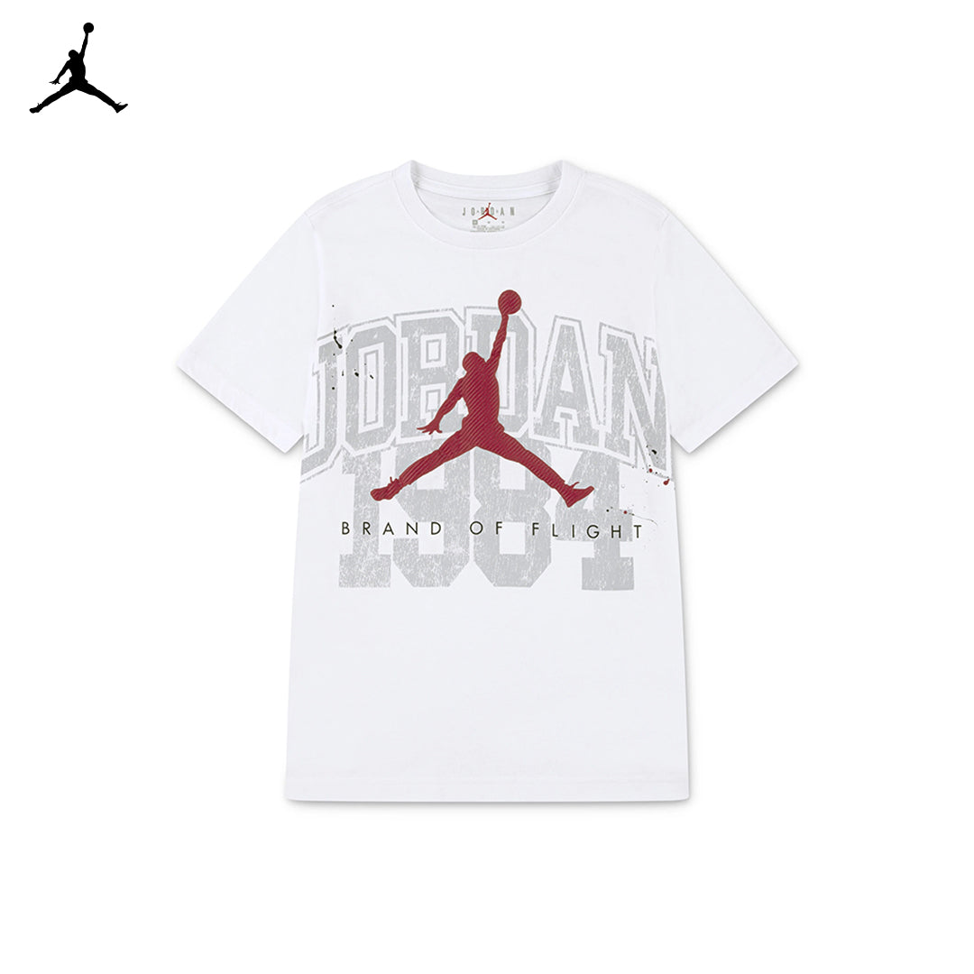 Jordan Boys Throwback Athletic White T-Shirt (Big Kids)