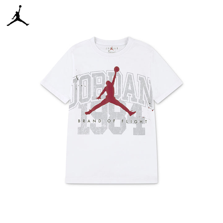 Jordan Boys Throwback Athletic White T-Shirt (Big Kids)