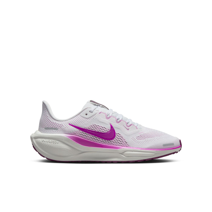 Nike Pegasus 41 White & Hyper Violet Sneakers (Big Kids)