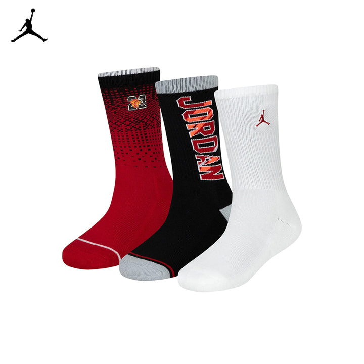 Jordan 3-Pack Jumpman Air Cushioned Crew Socks (Big Kids)