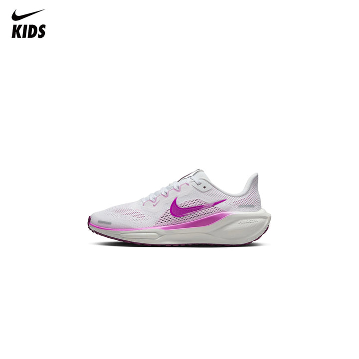 Nike Pegasus 41 White & Hyper Violet Sneakers (Big Kids)