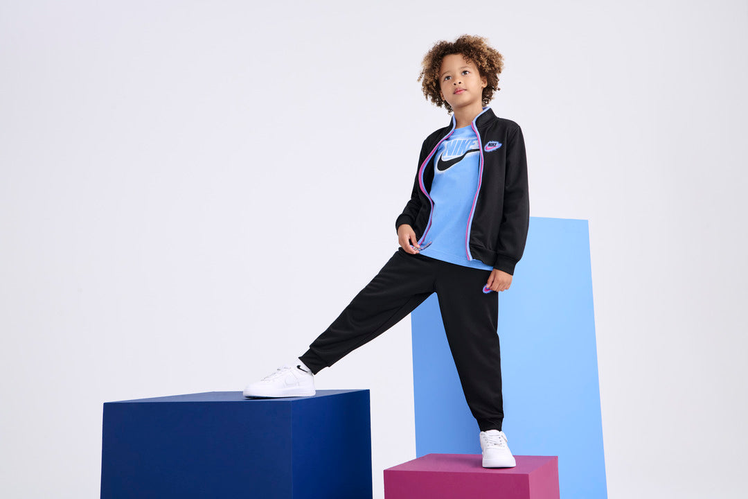 Nike Boys Powder Play Long Sleeve Blue T-Shirt (Little Kids)