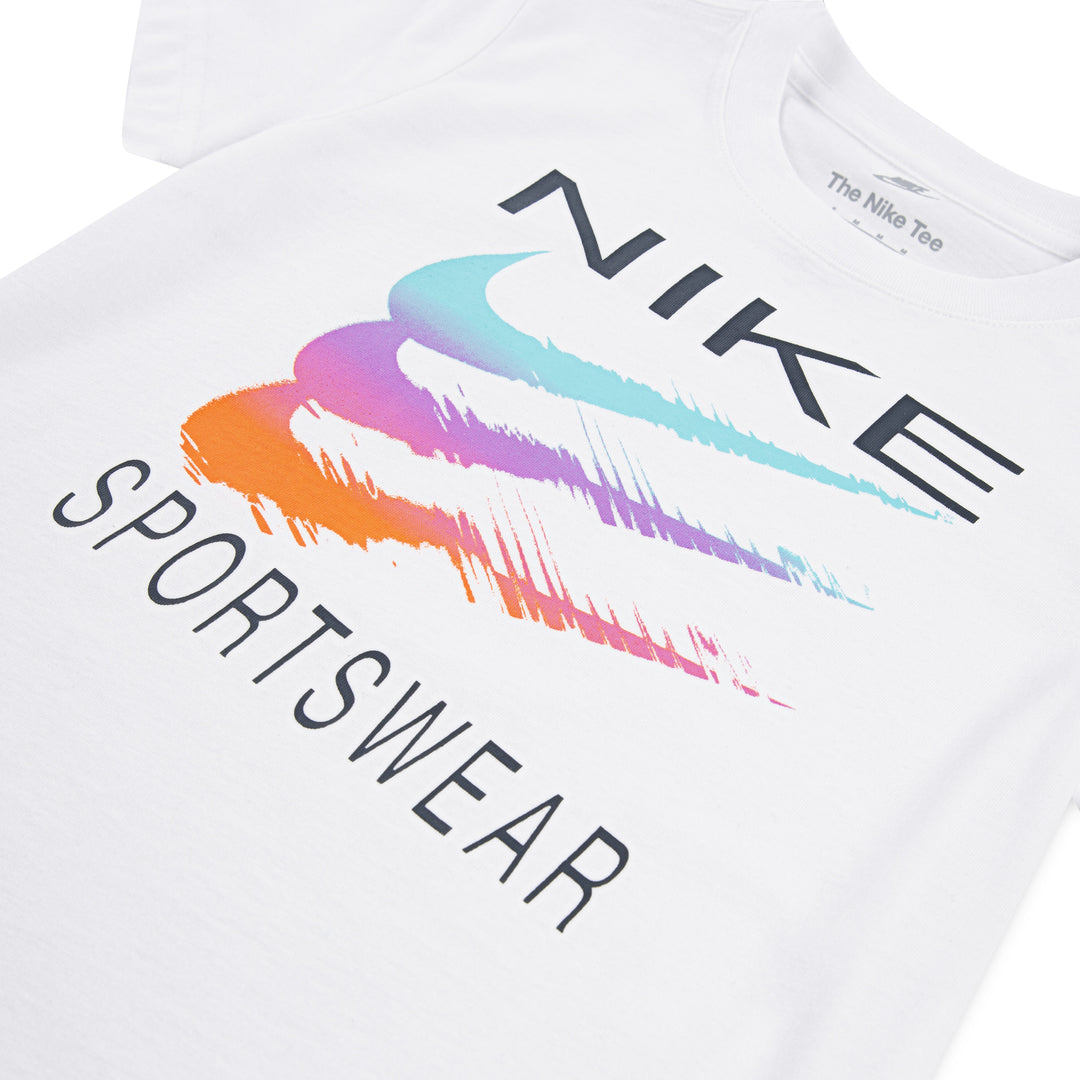Nike Boys Sportswear Swoosh White T-Shirt (Little Kids)