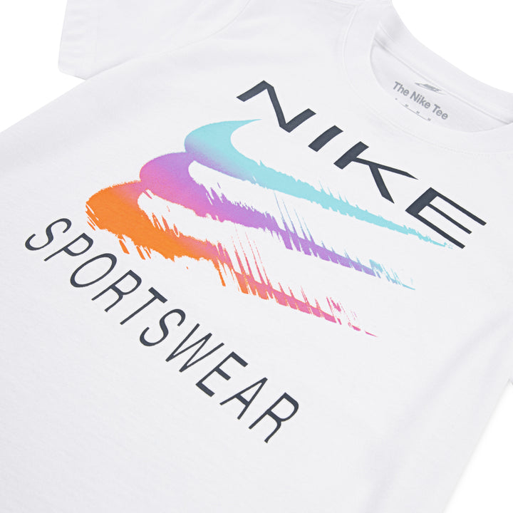 Nike Boys Sportswear Swoosh White T-Shirt (Little Kids)