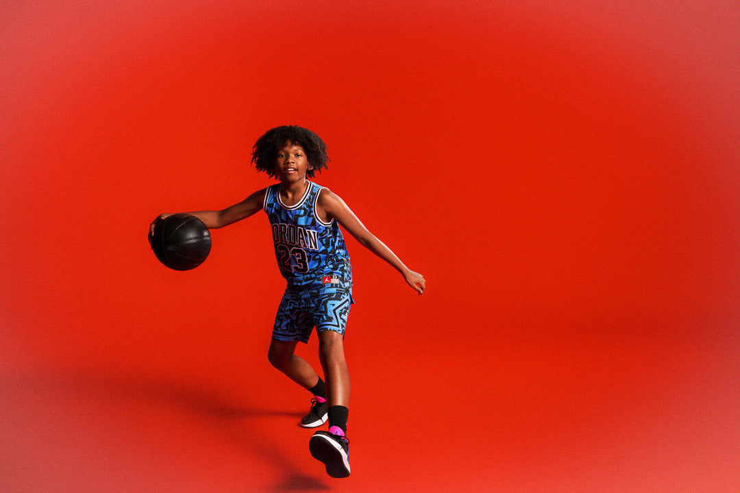 Jordan 23 AOP Blue Printed Tank Top Jersey (Big Kids)