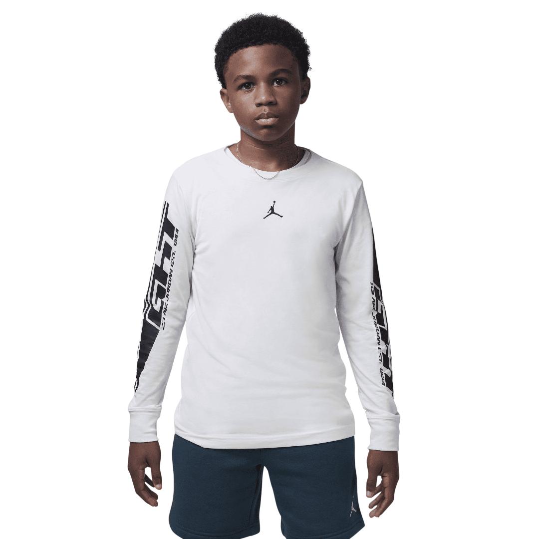 Jordan Boys MVP Flight Long Sleeve Tee Sail (Little Kids)