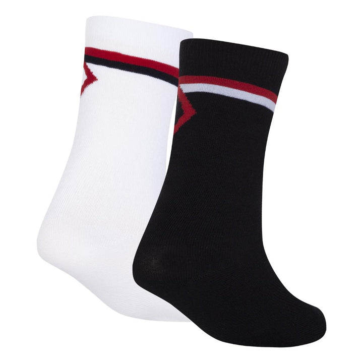 Jordan 2-Pack Diamond High Crew White & Black Socks (Little Kids)