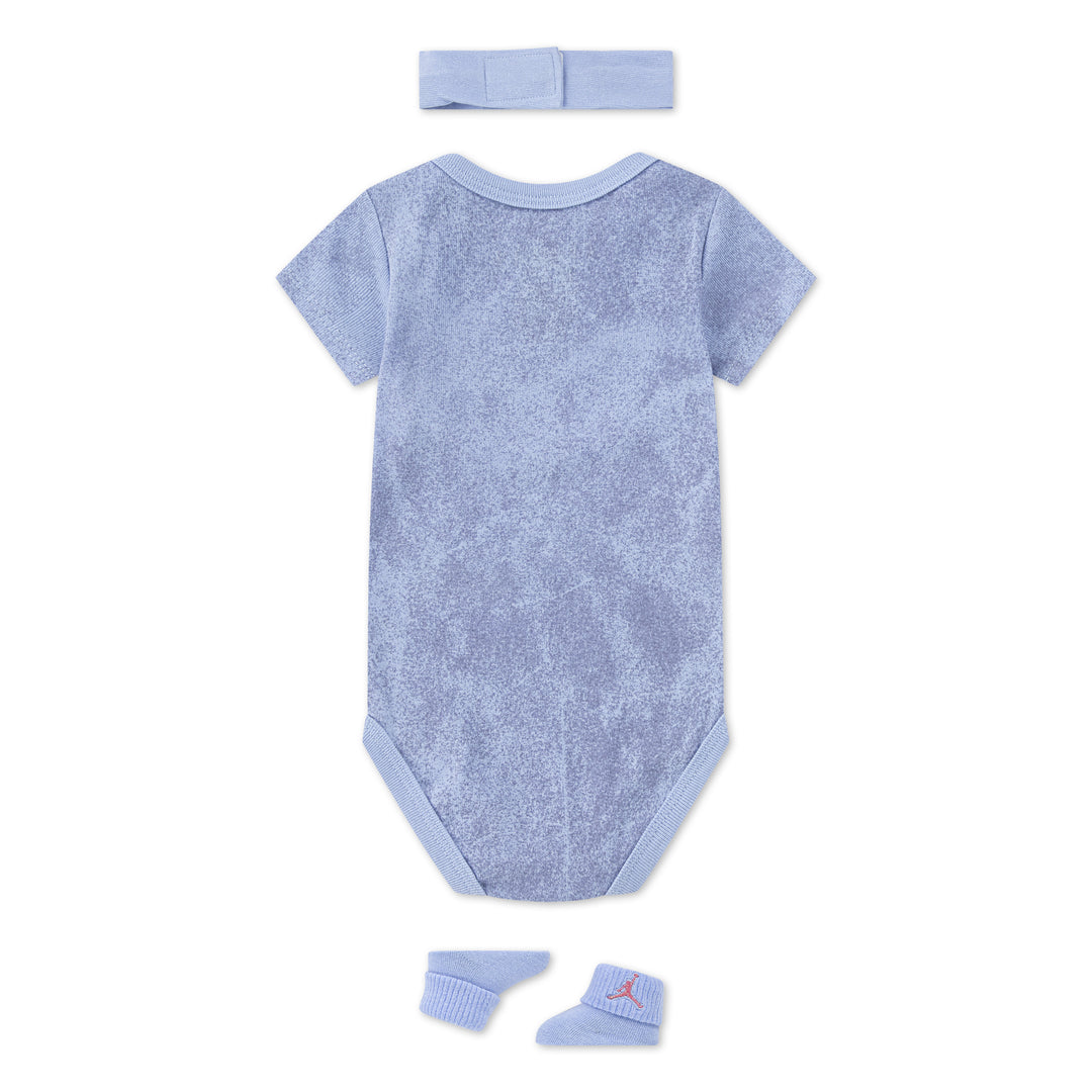 Jordan Girls 3-Piece Blue Jeans & Bling Bodysuit, Headband and Socks Gift Set (Newborn)