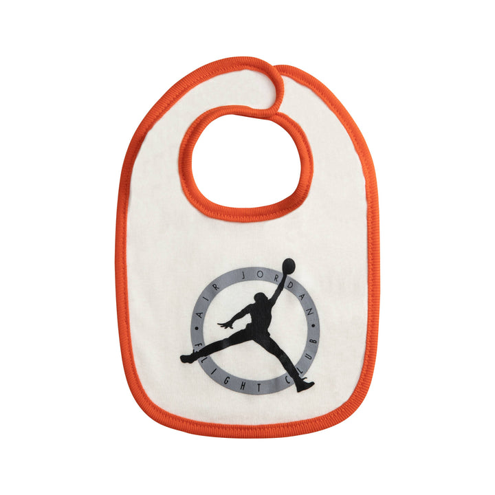 Jordan 3-Piece Bodysuit, Bib & Booties Orange Gift Set (Newborn)