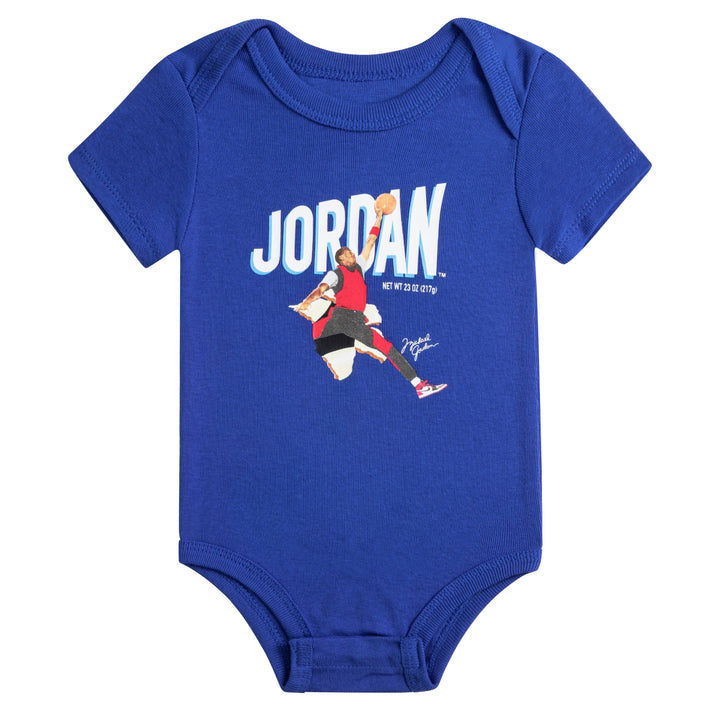 Jordan 3-Piece Bodysuit, Bib & Booties Blue Gift Set (Newborn)