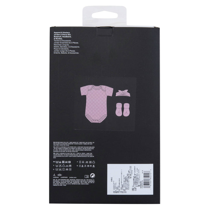 Jordan 3-Piece Bodysuit, Headband & Booties Pink Gift Set (Infant)