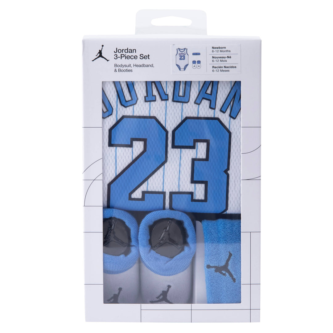 Jordan 3-Piece Bodysuit, Headband & Booties Blue Gift Set (Infant)