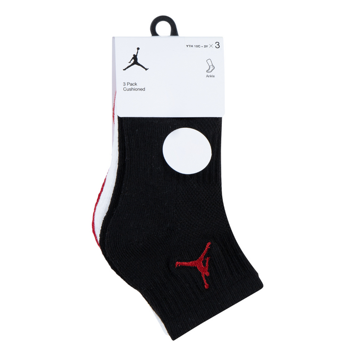 Jordan 3-Pack Jumpman Quarter Ankle Socks (Big Kids)