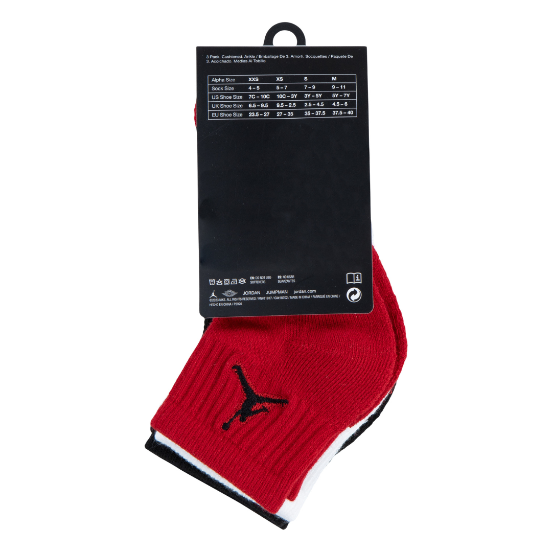 Jordan 3-Pack Jumpman Quarter Ankle Socks (Big Kids)