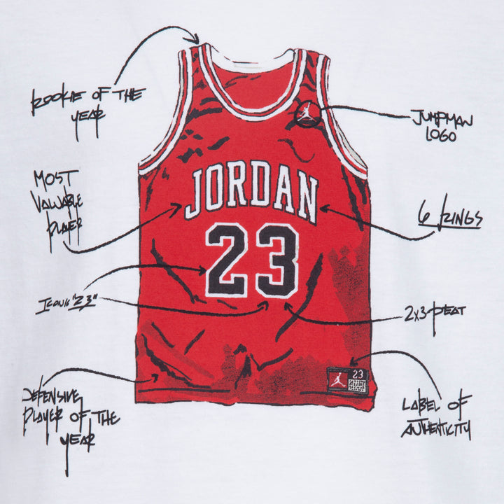 Jordan Boys The Jersey Graphic White T-Shirt (Big Kids)