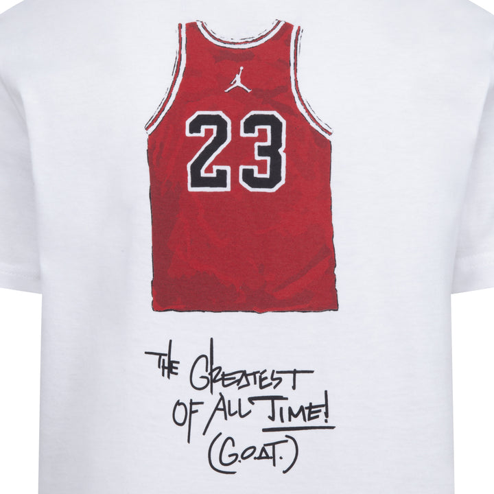 Jordan Boys The Jersey Graphic White T-Shirt (Big Kids)