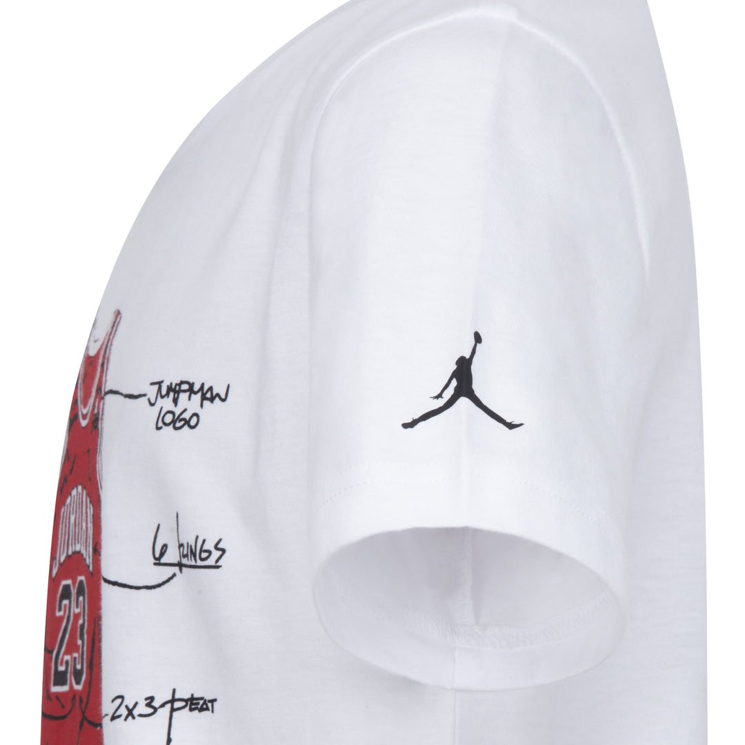 Jordan Boys The Jersey Graphic White T-Shirt (Big Kids)