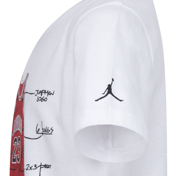 Jordan Boys The Jersey Graphic White T-Shirt (Big Kids)