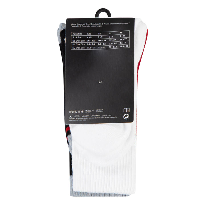 Jordan 3-Pack Jumpman Air Cushioned Crew Socks (Big Kids)