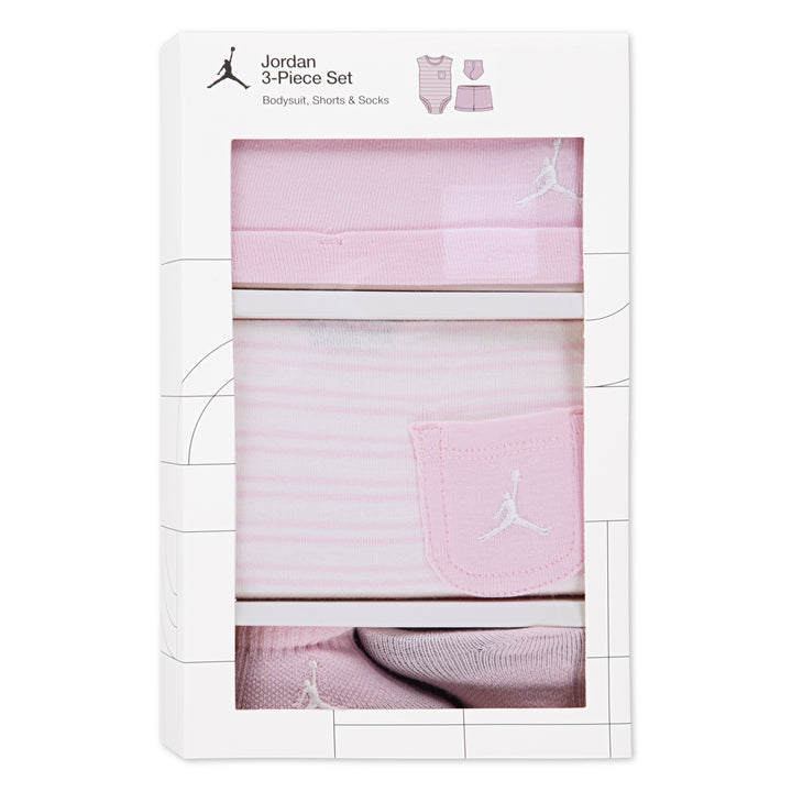 Jordan 3-Piece Essential Stripped Bodysuit, Shorts & Socks Gift Set (Infant)