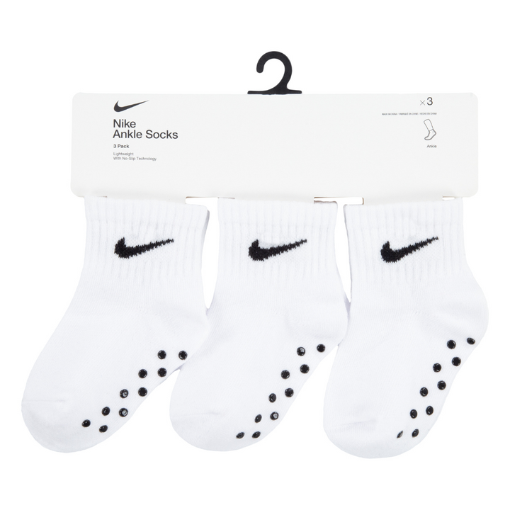 Nike 3-Pack Core Swoosh Non-Slip Grip Ankle Socks (Infant)