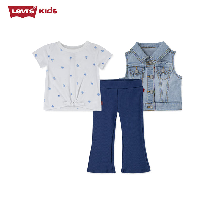 Levi's Girls 3-Piece T-Shirt, Vest & Leggings Set (Infant)