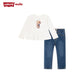 Levi's Girls 2-Piece Western Peplum Long Sleeve Top & Jeans Set (Infant)