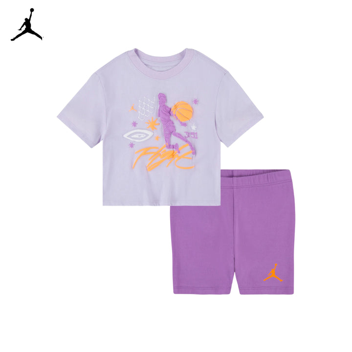 Jordan Girls 2-Piece Mini Me Flight T-Shirt & Bike Shorts Set (Toddler)