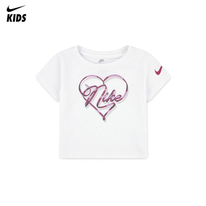 Nike Girls Swoosh On Pointe Graphic T-Shirt White (Toddler)
