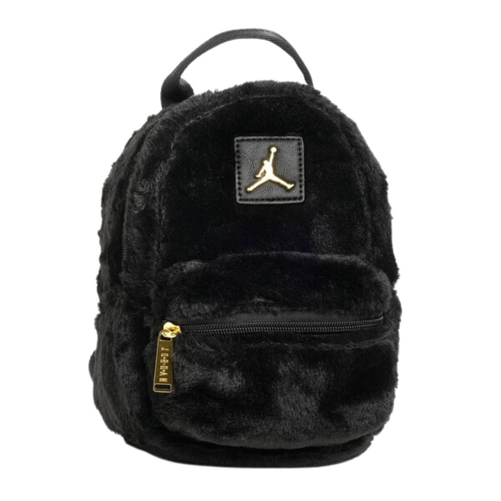 Jordan Girls Faux Fur Mini Black School Backpack