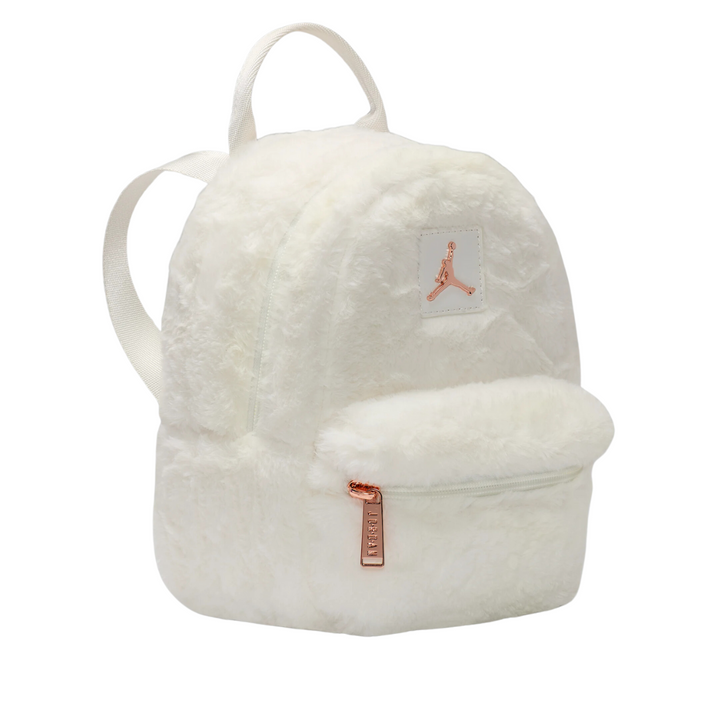 Jordan Girls Faux Fur Mini White School Backpack
