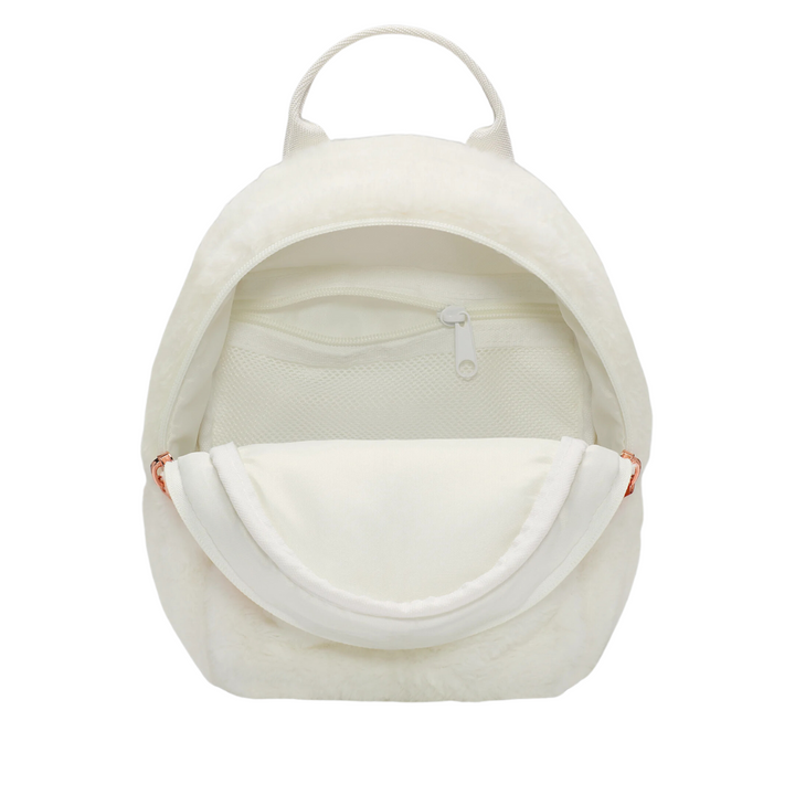 Jordan Girls Faux Fur Mini White School Backpack