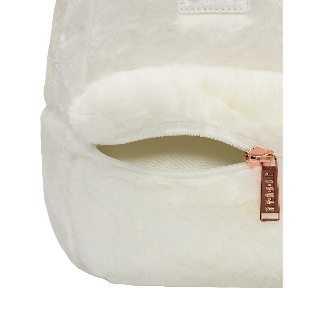 Jordan Girls Faux Fur Mini White School Backpack