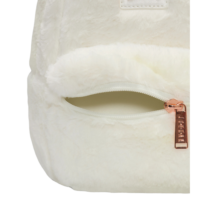 Jordan Girls Faux Fur Mini White School Backpack