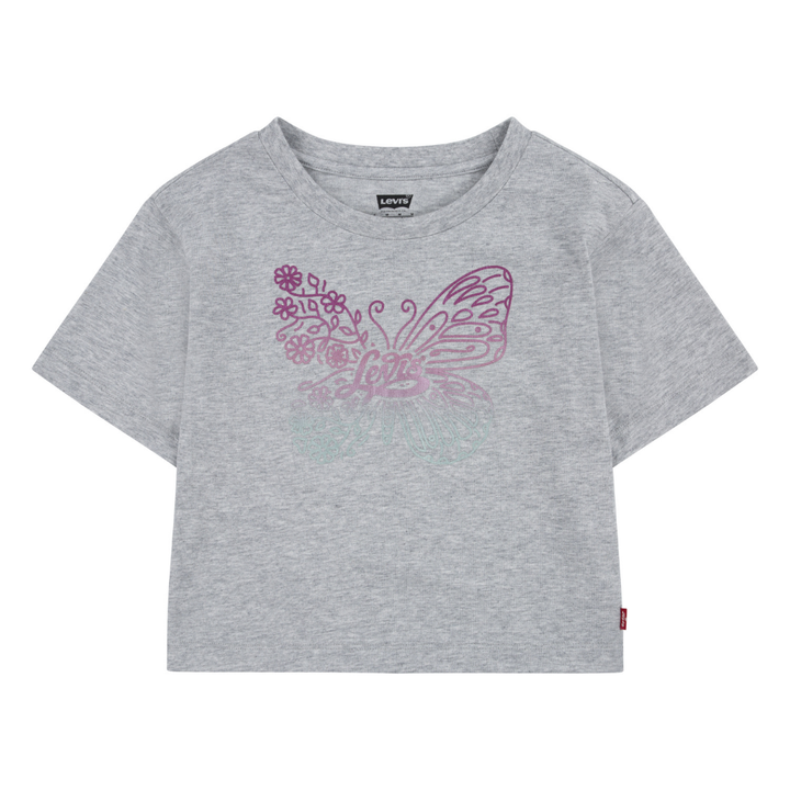 Levi's Girls Meet and Greet Butterfly Gray T-Shirt (Little Kids)