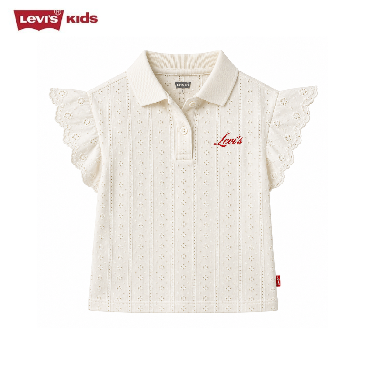 Levi's Girls Eyelet Knit Polo T-shirt (Little Kids)