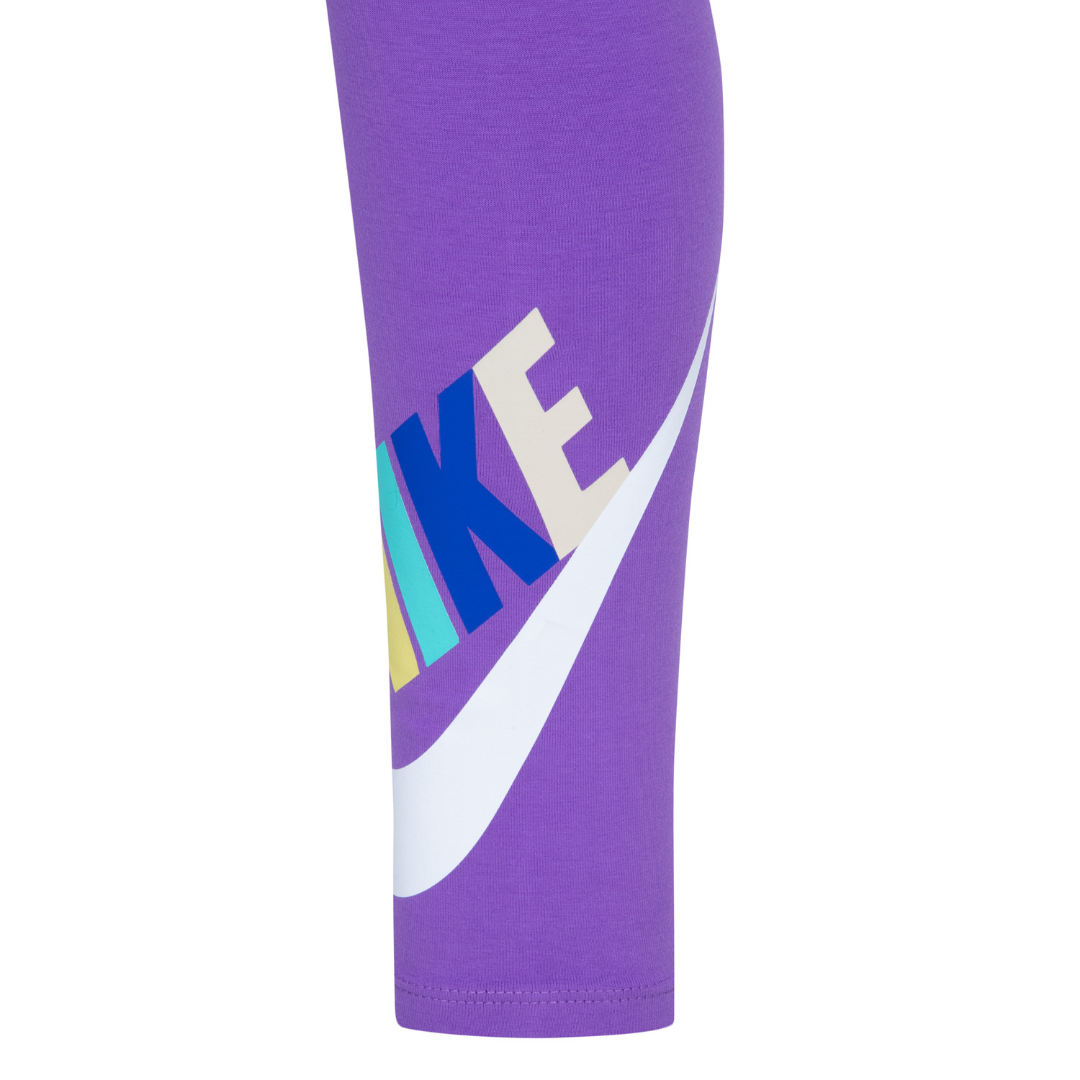 Nike Girls Club HBR High Rise Purple Leggings (Little Kids)