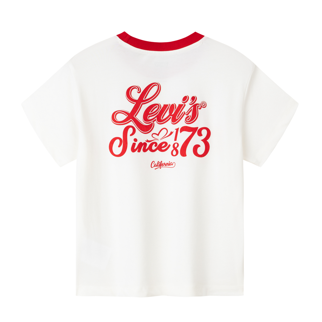 Levi's Girls Sugar Swizzle Cotton White T-Shirt (Big Kids)