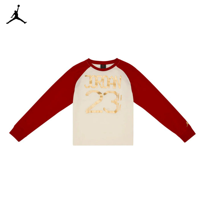 Jordan Girls CNY Collection 23 Red Raglan Long Sleeve T-Shirt (Big Kids)