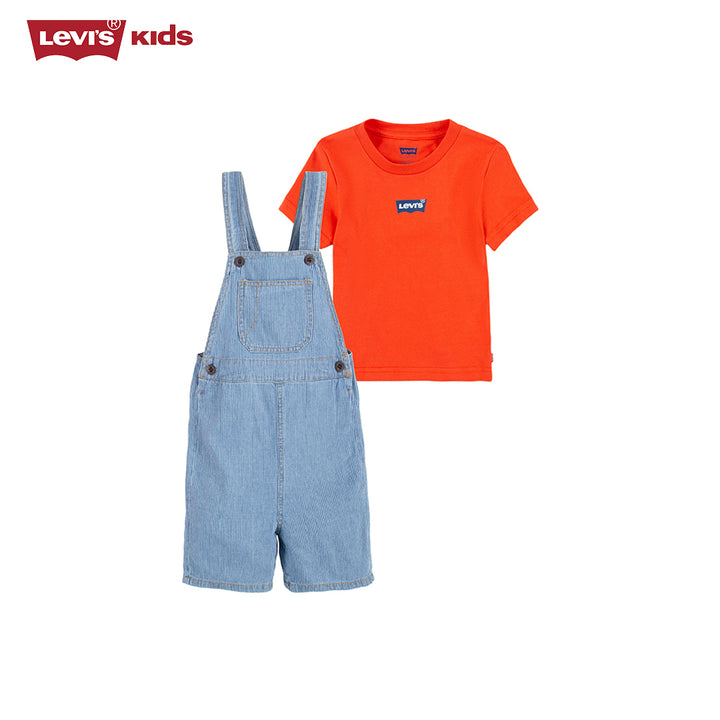 Levi's Boys 2-Piece Batwing T-Shirt & Denim Overall Set (Toddler)
