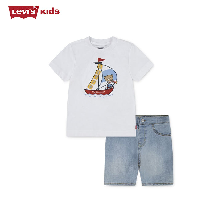 Levi's Boys 2-Piece 3D Sailing T-Shirt & Denim Shorts Set (Toddler)