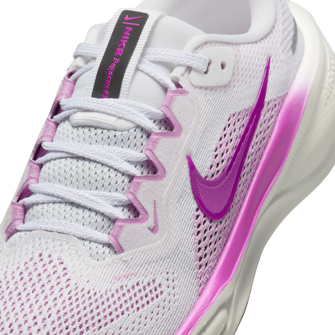 Nike Pegasus 41 White & Hyper Violet Sneakers (Big Kids)
