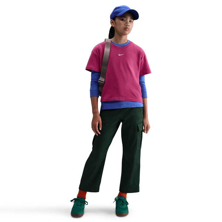 Nike Girls Sportswear Essential Boxy T-Shirt Sweet Beet (Big Kids)