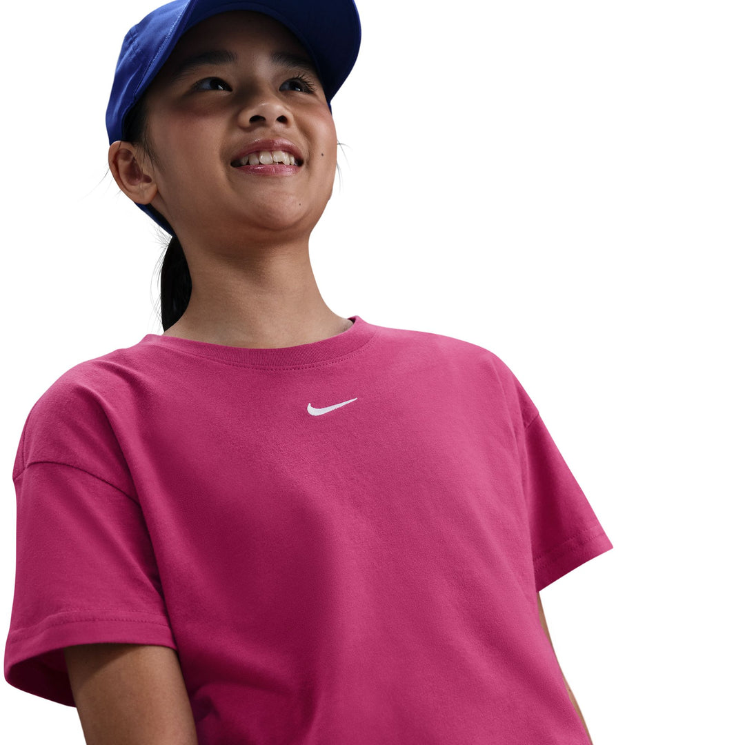 Nike Girls Sportswear Essential Boxy T-Shirt Sweet Beet (Big Kids)